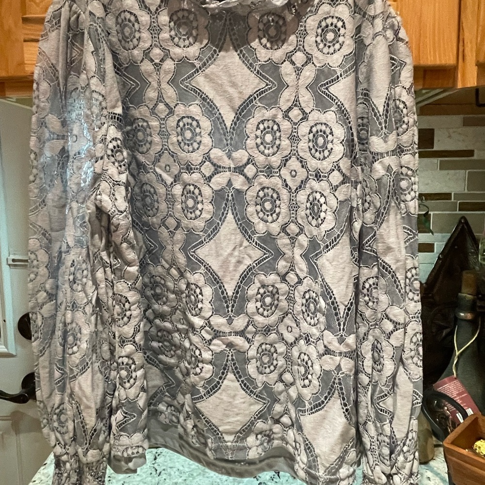 Gray Lace Women's Top
